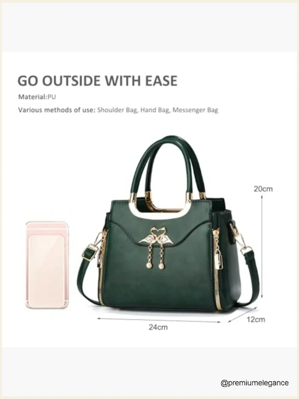 Small Top Handle Satchel Crossbody Bag in Faux Leather